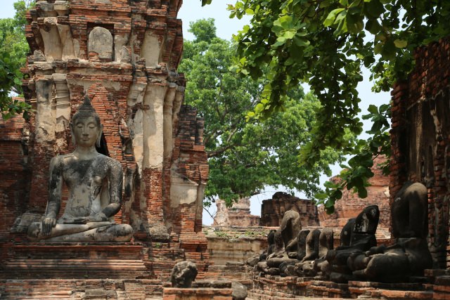 タイのアユタヤ遺跡